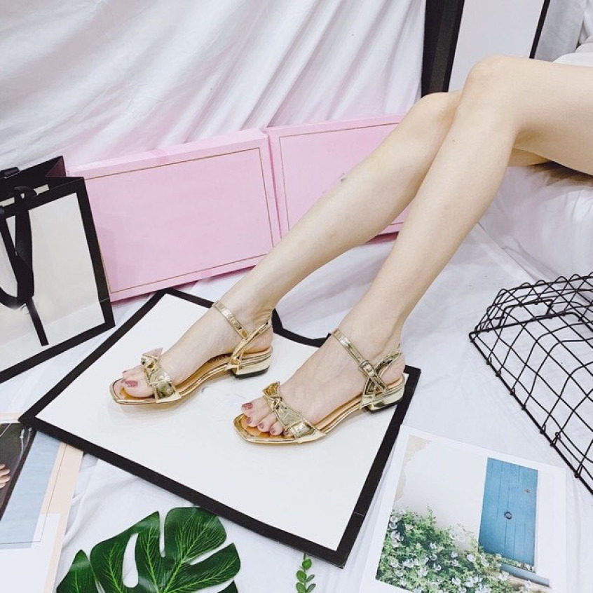 (Miễn ship) Giày nữ, Giày cao gót nữ, Giày sandal nữ đi học PinkShopGiayDep kiểu dáng thắt nơ lên chân sang trọng giá rẻ