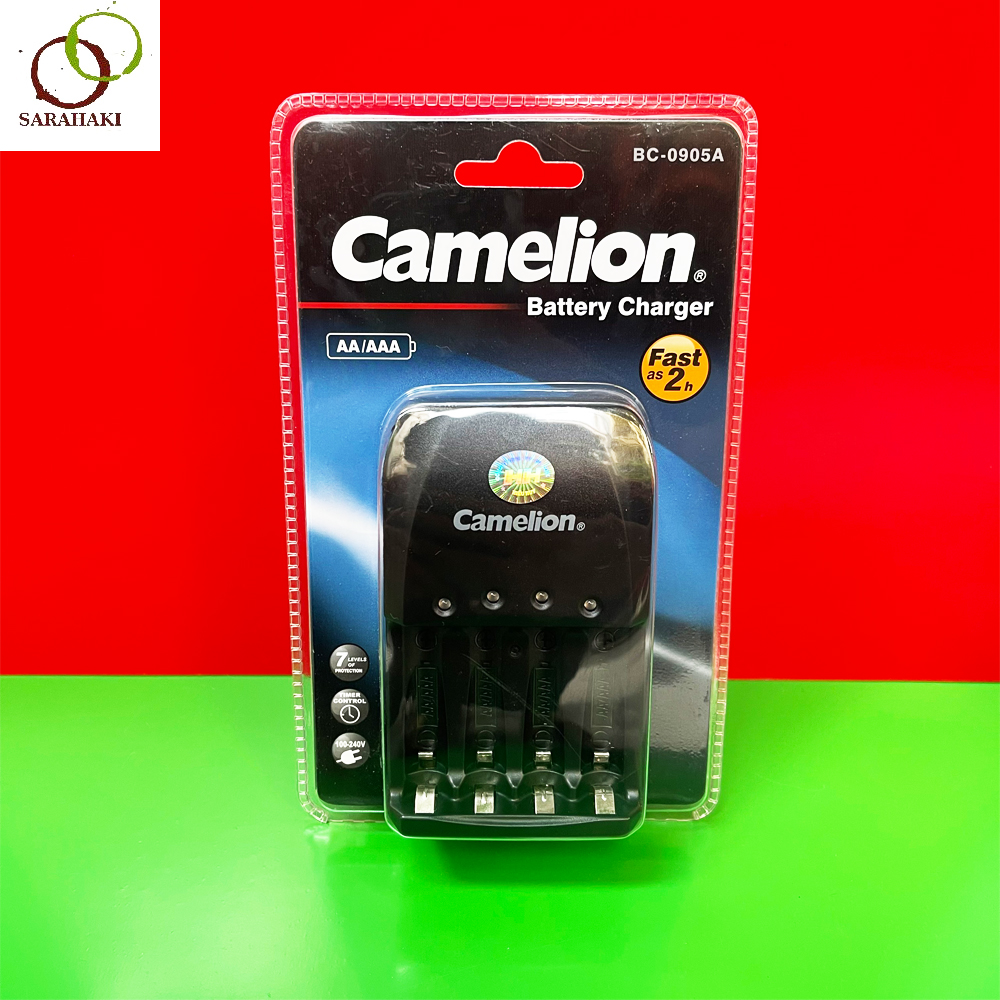 Máy sạc 4 pin Camelion AA, AAA sạc nhanh, tự ngắt BC-0905, sạc pin aa, aaa chính hãng