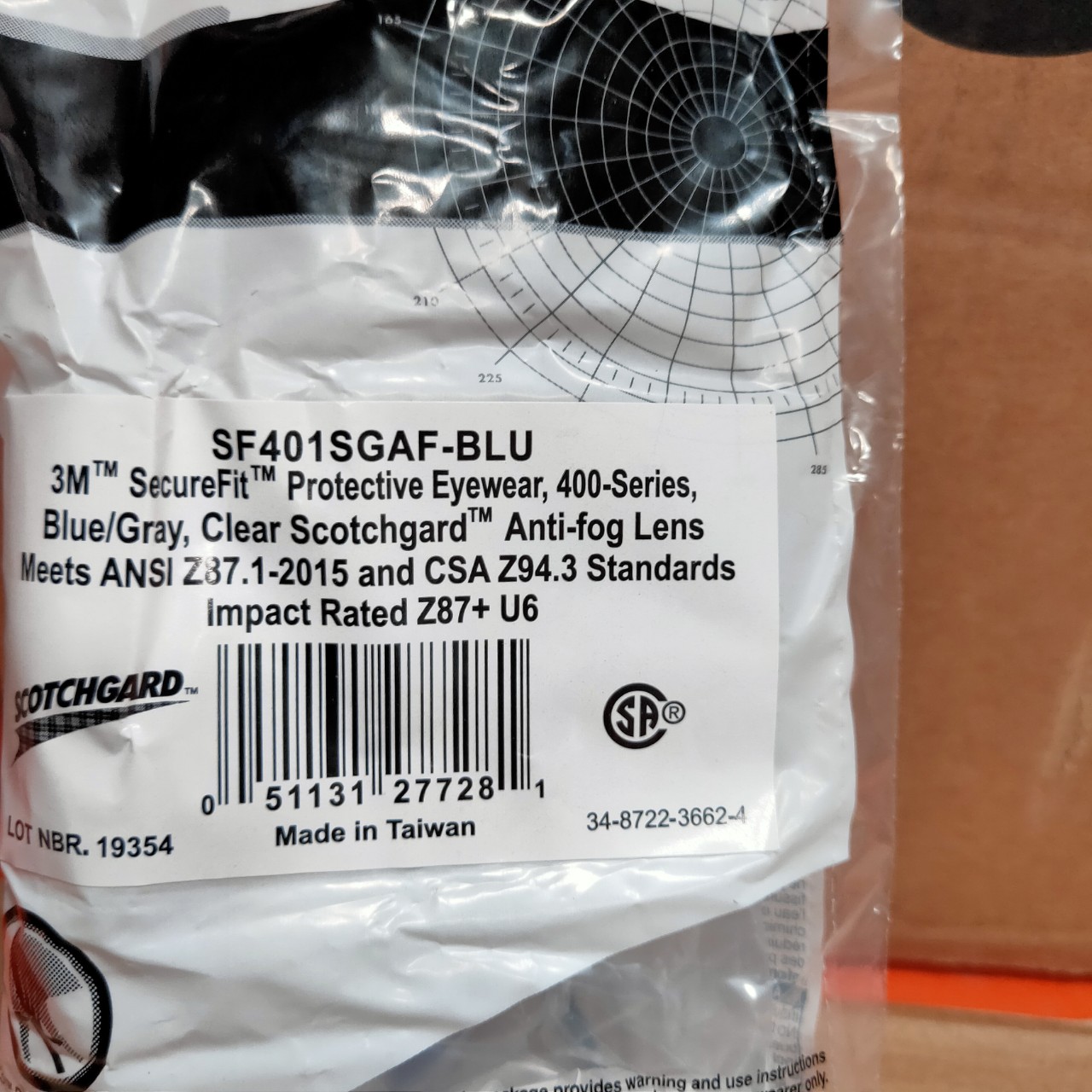 KÍNH BẢO HỘ 3M SF401SGAF-BLU SCOTCHGARD