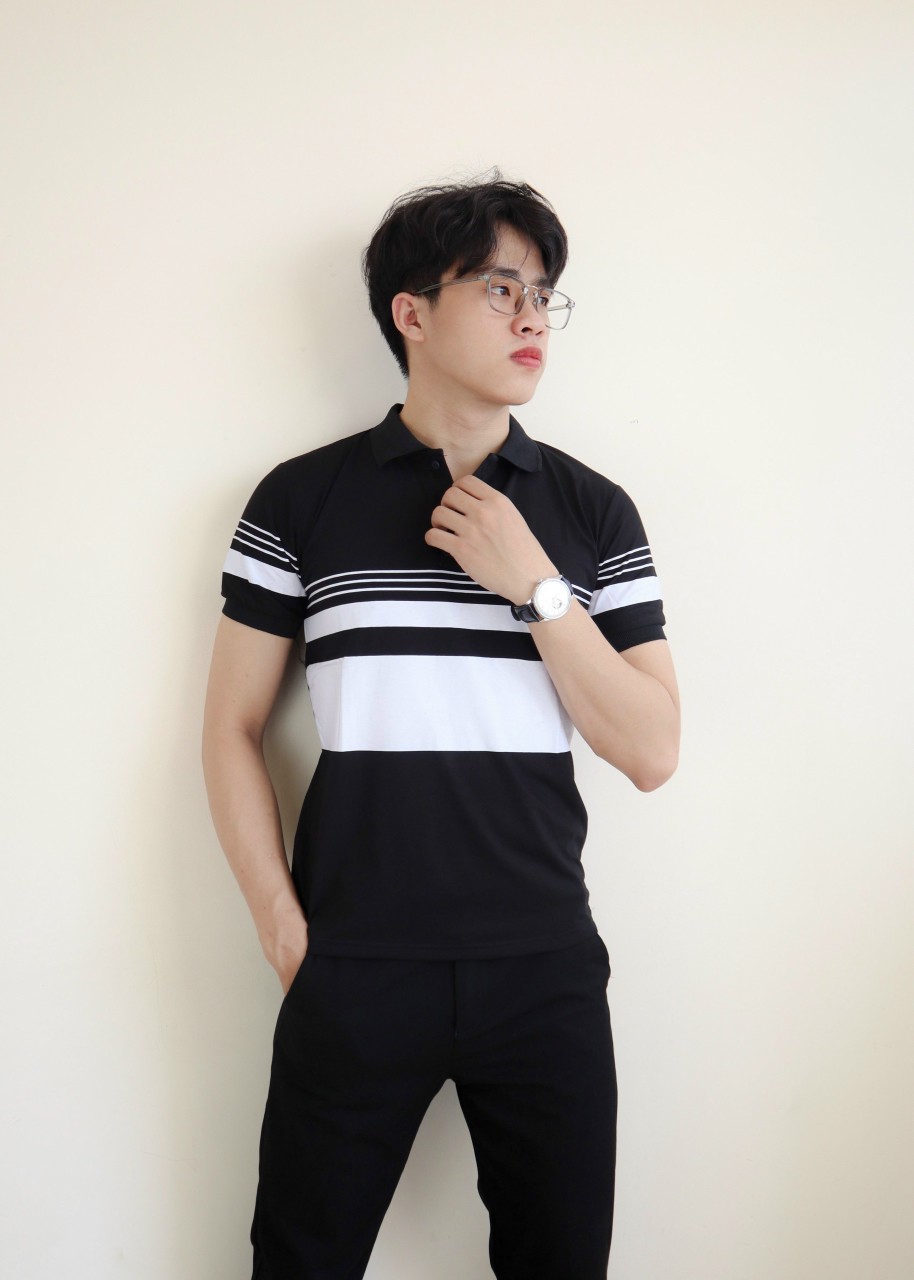 Áo thun nam cổ trụ ngắn tay cao cấp chất thun thoáng mát