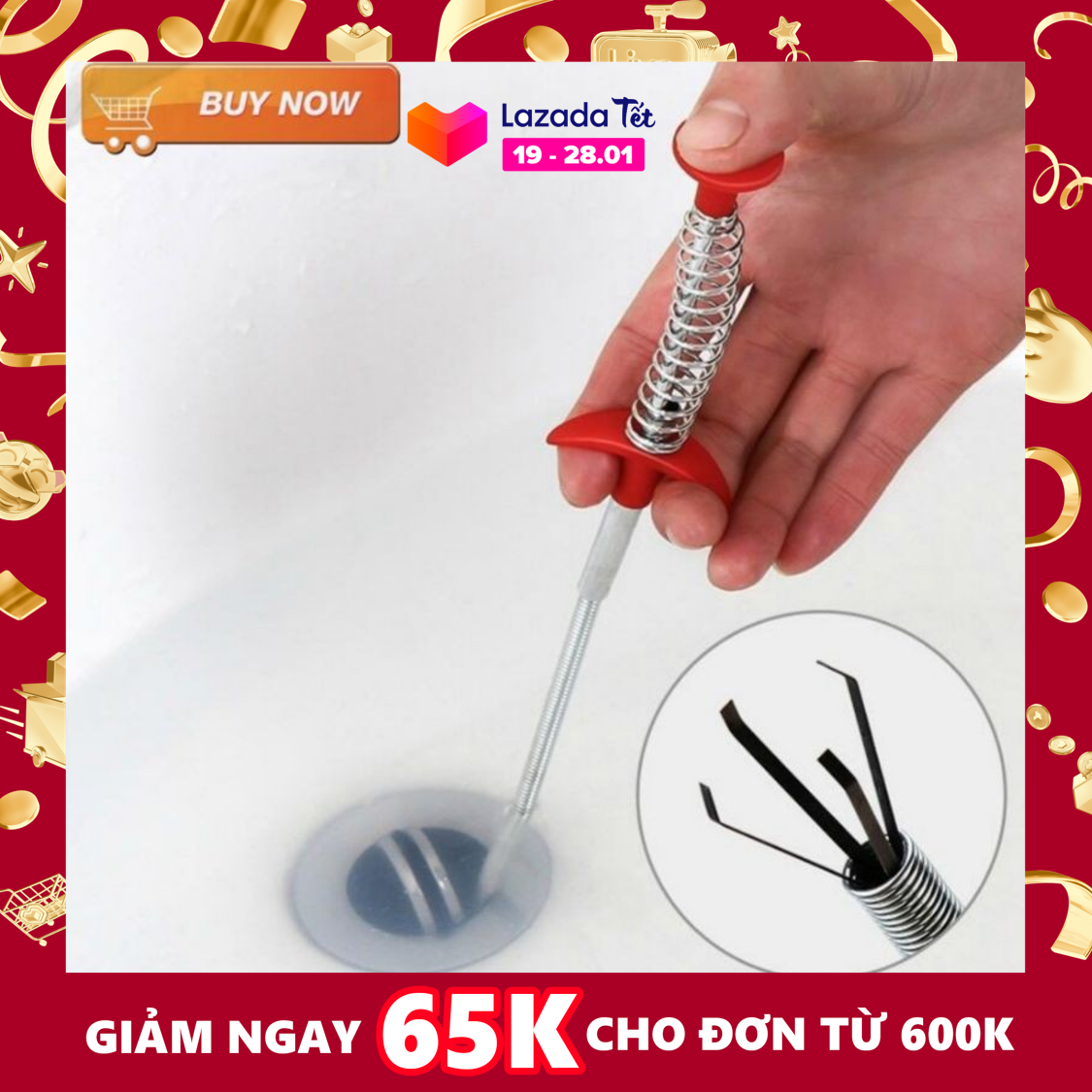 DỤNG CỤ THÔNG TẮC CỐNG 2IN1 - DỤNG CỤ GẤP RÁC GIÚP THÔNG BỒN CẦU  BỒN RỬA MẶT  BỒN RỬA CHÉN