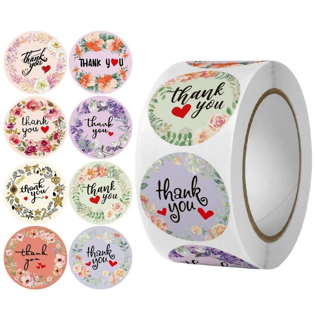 Cuộn 500 miếng dán sticker tròn cỡ 2,5cm nhiều mẫu đẹp mắt mã 22071