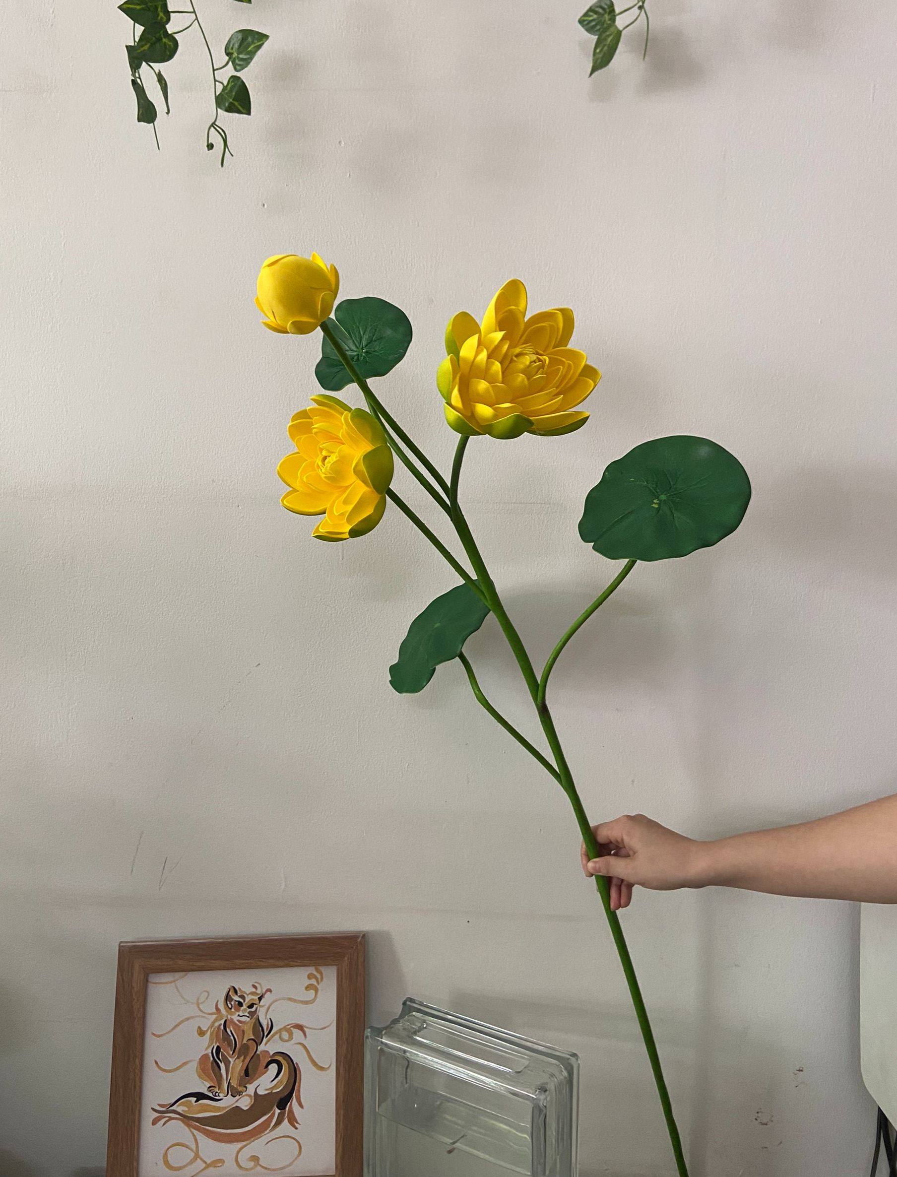 CÀNH SEN XỐP Cao Cấp 2 bông 1 nụ cao 1m