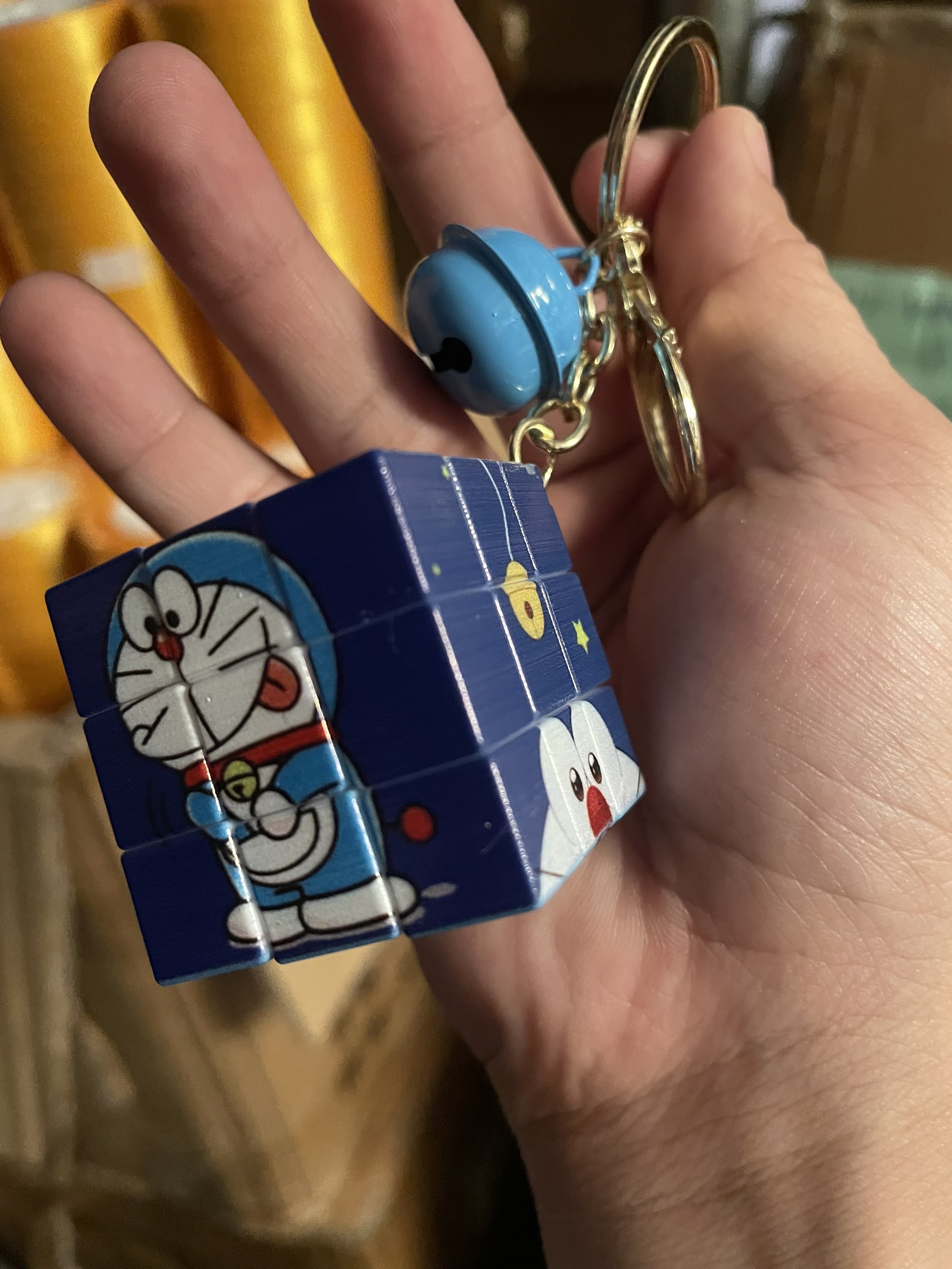 (1 Cái) Móc Khoá Rubik Mini Mẫu Doraemon