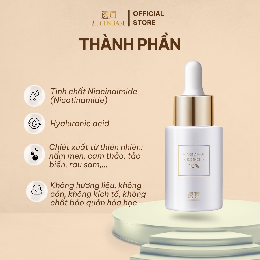 Serum Nicotinamide Dưỡng Trắng Mờ Thâm Lucenbase 30ml