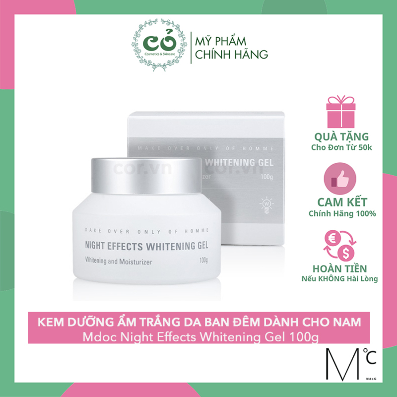 Kem dưỡng da ban đêm dành cho nam Mdoc Night Effects Whitening Gel 100g