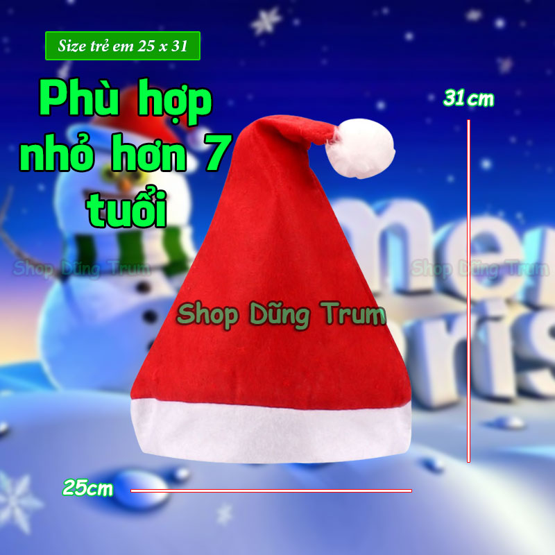 Mũ Noel Vải Nỉ Mỏng