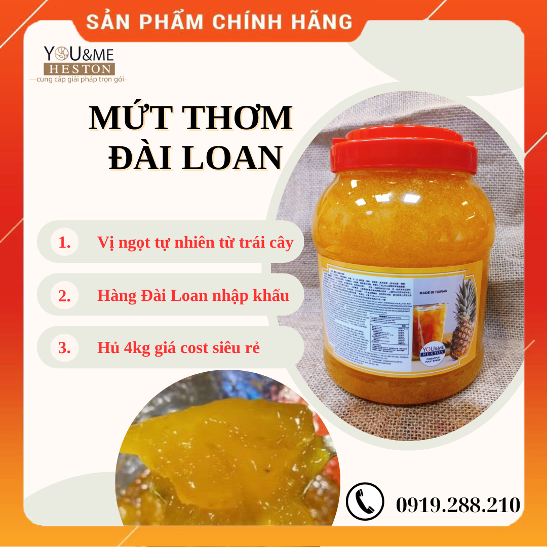 Mứt thơm (dứa) nguyên thịt Đài Loan