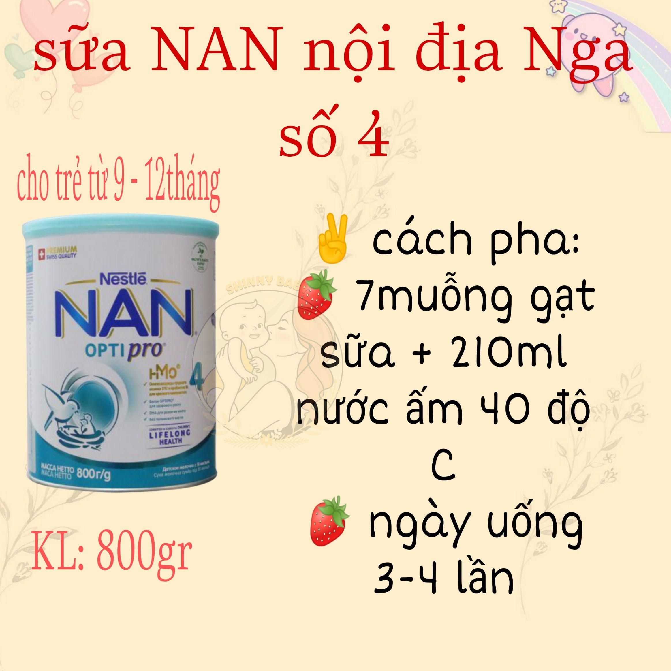 Date 26- sữa nan optipro Nga 800g cho bé từ 0-6m+