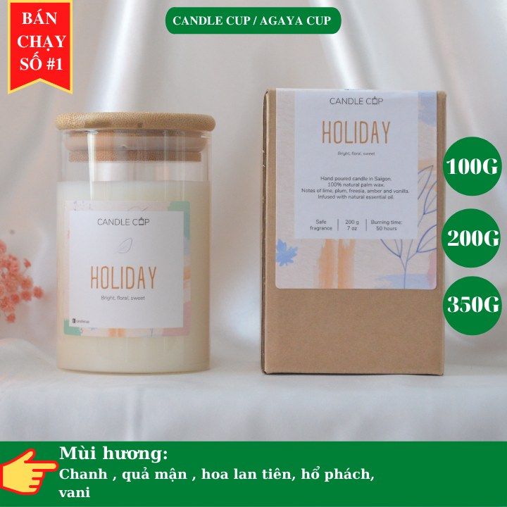 Nến Thơm handmade AGAYA Candle Cup - MÙI HOLIDAY