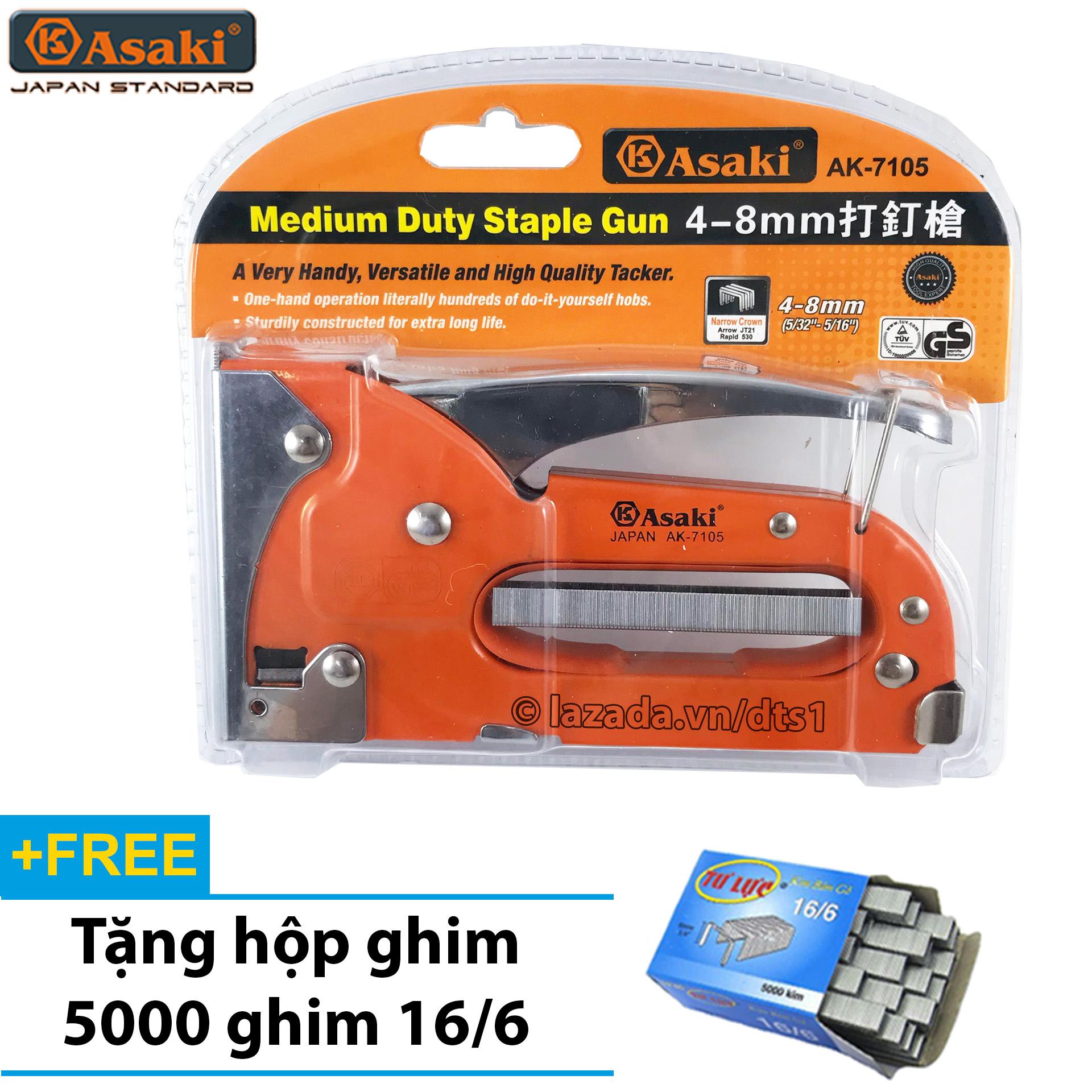 Kìm bấm ghim Asaki AK-7105 cầm tay đa năng, tiện dụng, lực bấm cực mạnh