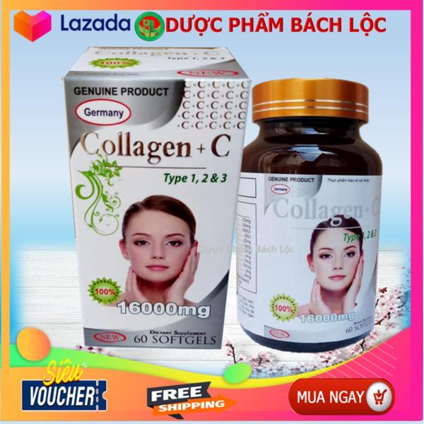 Viên uống Collagen 1600 mg , bổ sung Vitamin A E C-  giảm thâm nám tàn nhang, ngừa nếp nhăn, chống lão hóa - Trả Lại Nét Thanh Xuân Cho BạnHộp 60 viên cao cấp