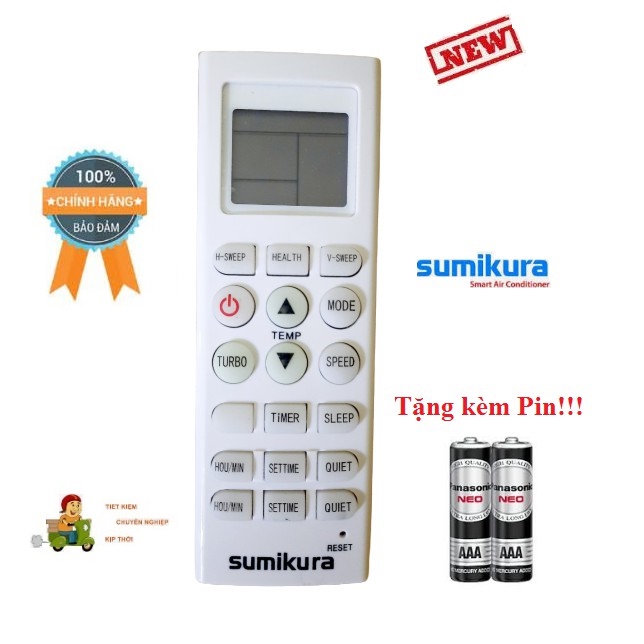 Điều khiển điều hòa Sumikura 1 & 2 chiều Inverter- Hàng chính hãng mới 100% Tặng Pin