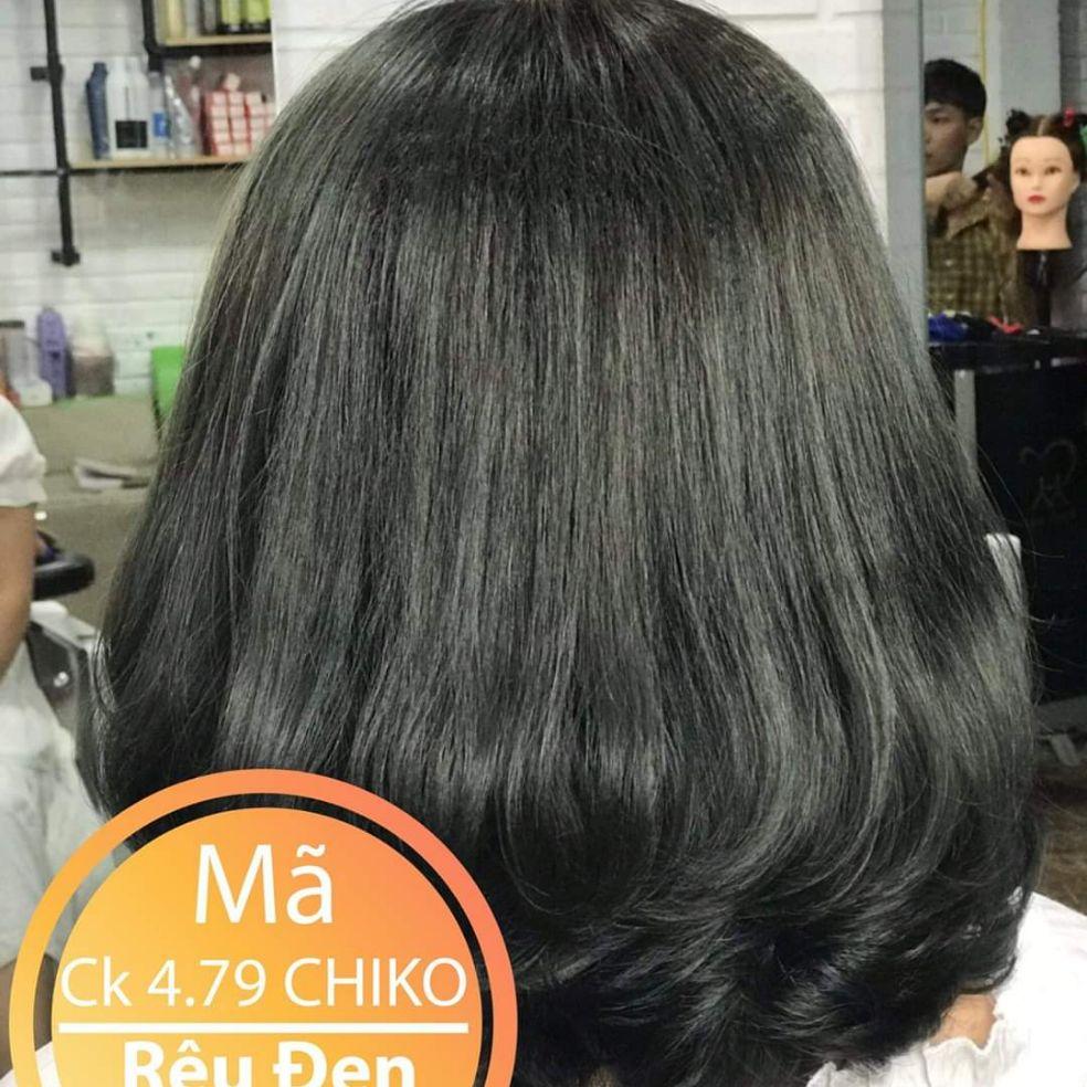 Nhuộm tóc màu xanh đen dương xanh rêu khói 2021 cho nam nữ