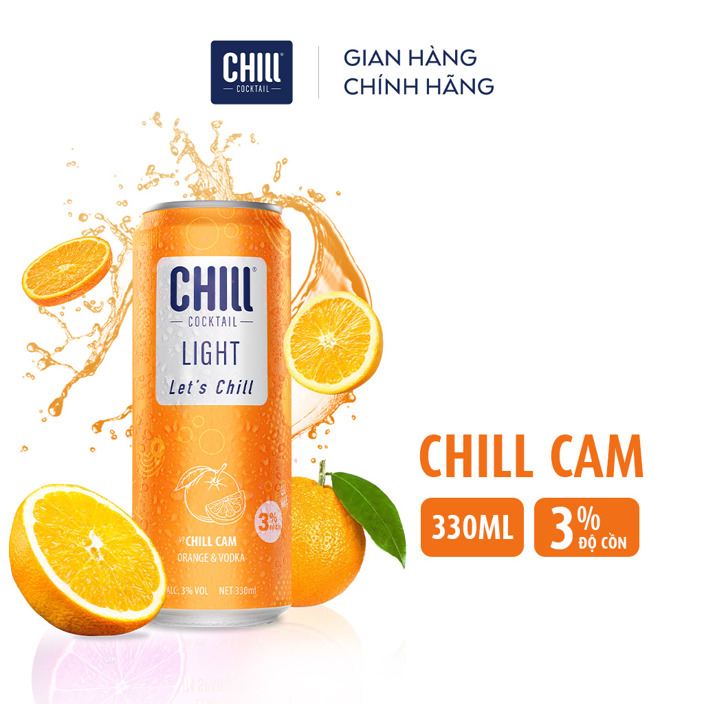 Thùng 12 lon Chill Cocktail mix vị 320ml/lon (độ cồn 3%)