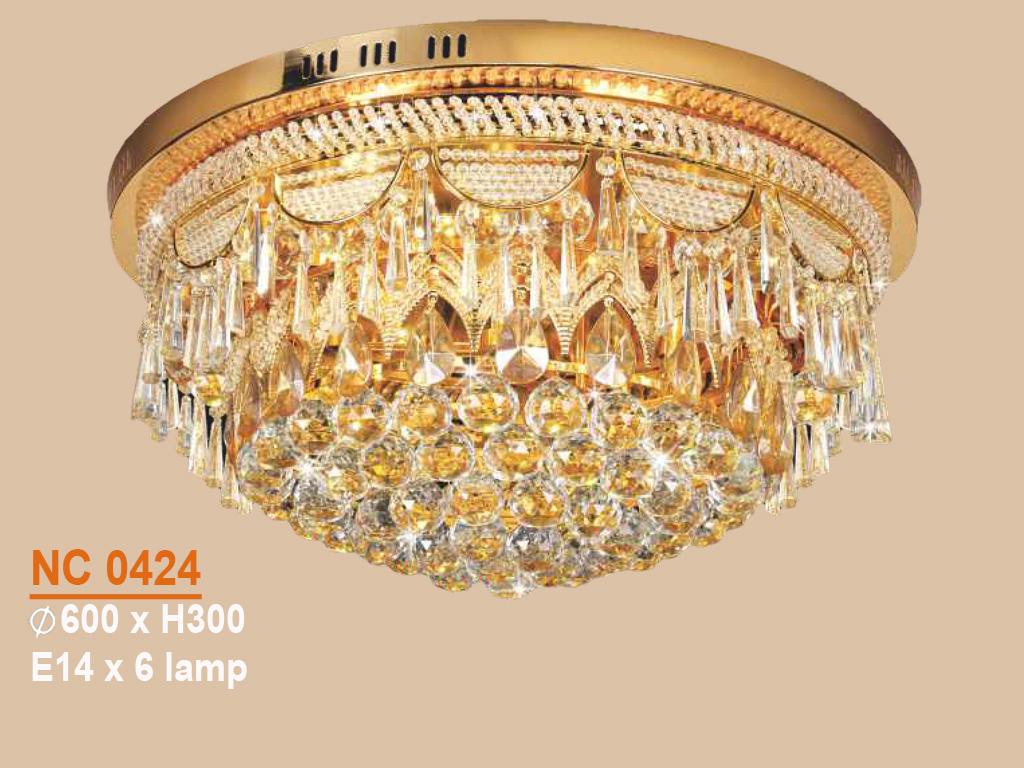 [Trả góp 0%] Đèn mâm ốp trần - pha lê trang trí VKT-NC-0424