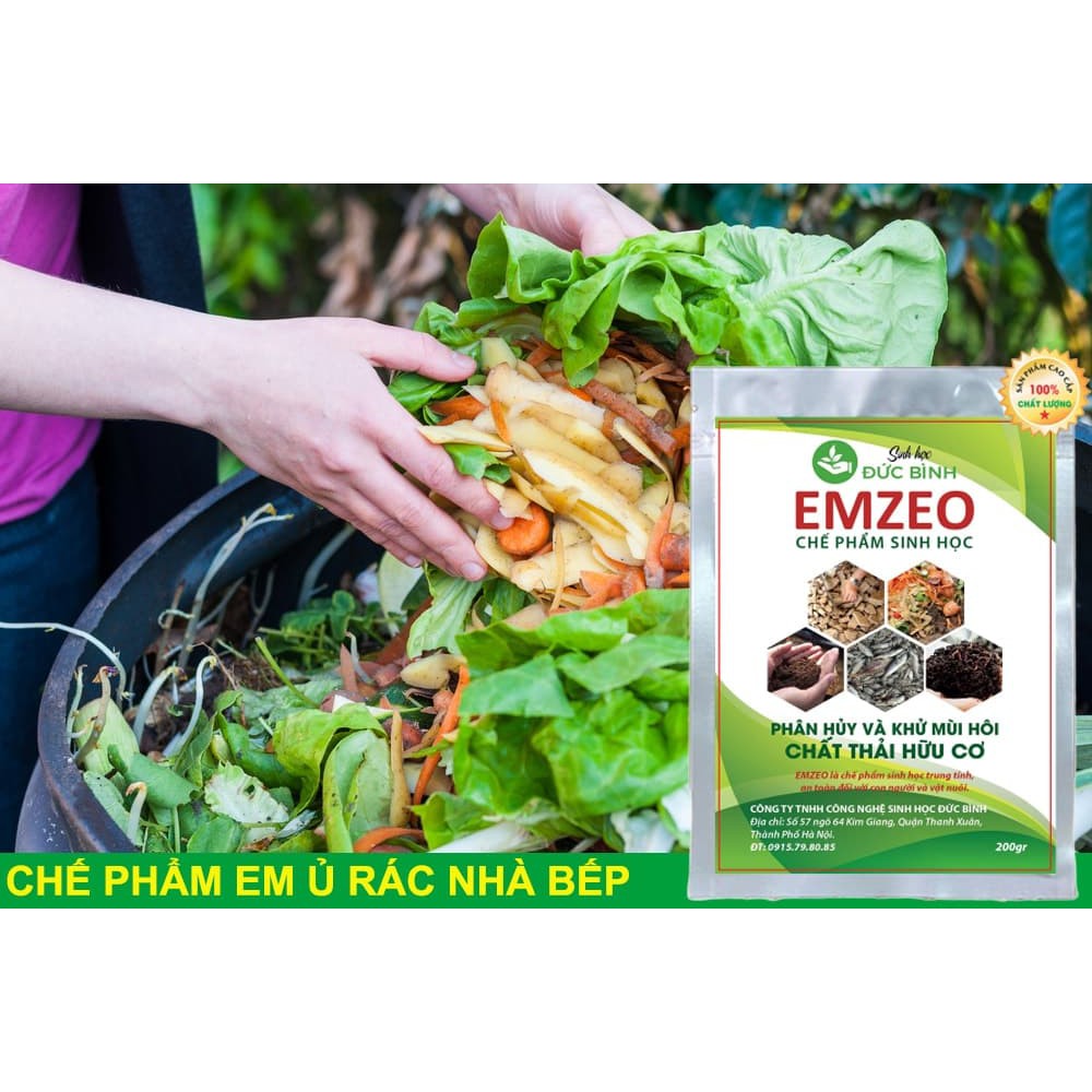 [Chính hãng] 2 GÓI CHẾ PHẨM VI SINH EMZEO - KHỬ MÙI HÔI, Ủ RÁC THẢI HỮU CƠ - GÓI 200GR
