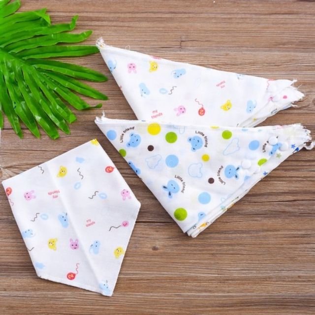 Khăn yếm xô hai lớp cho bé (có cúc bấm)