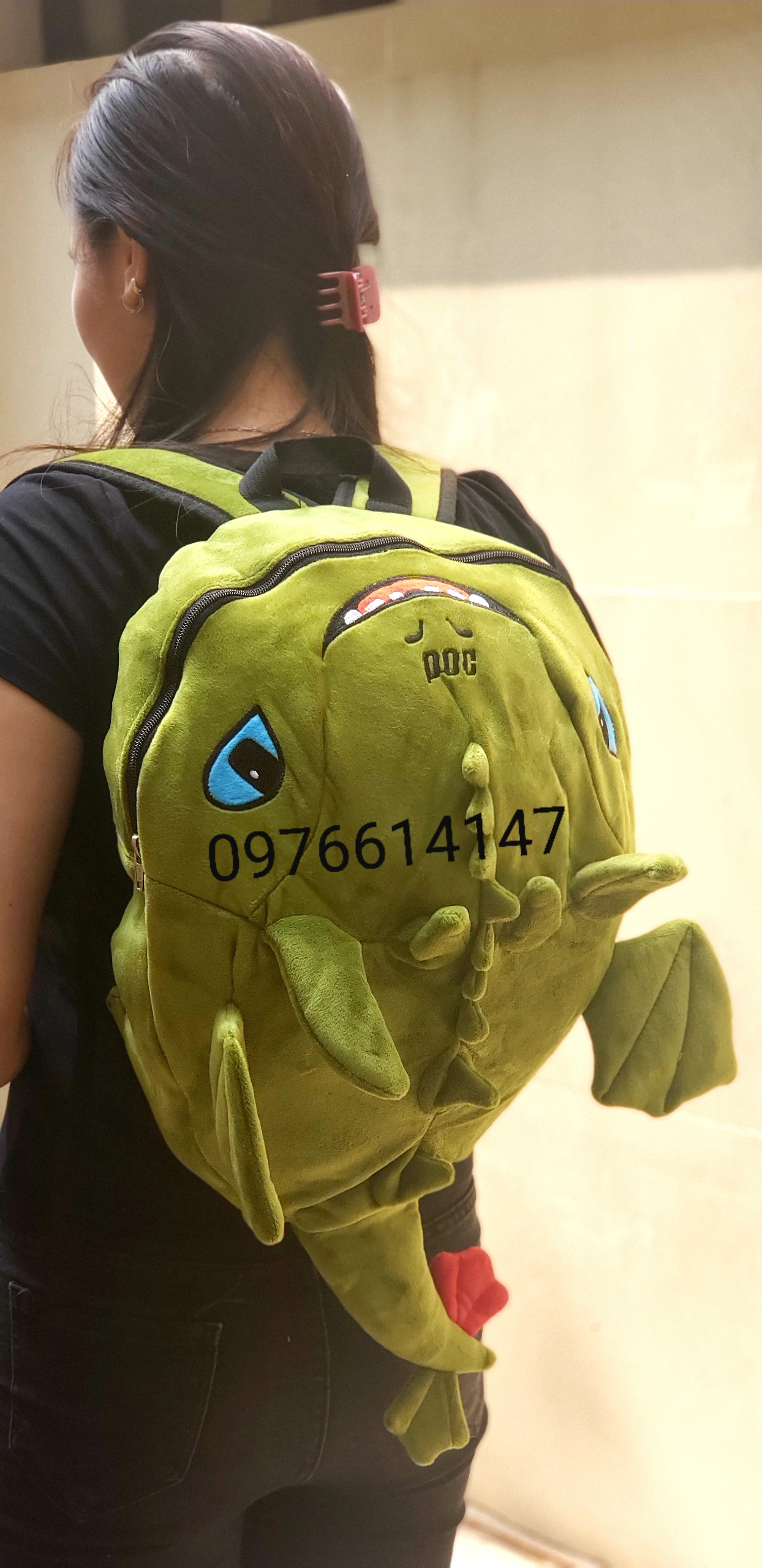 Balo rồng cute nhiều màu,balo rồng vải nhung mềm mịn chống nước nhẹ