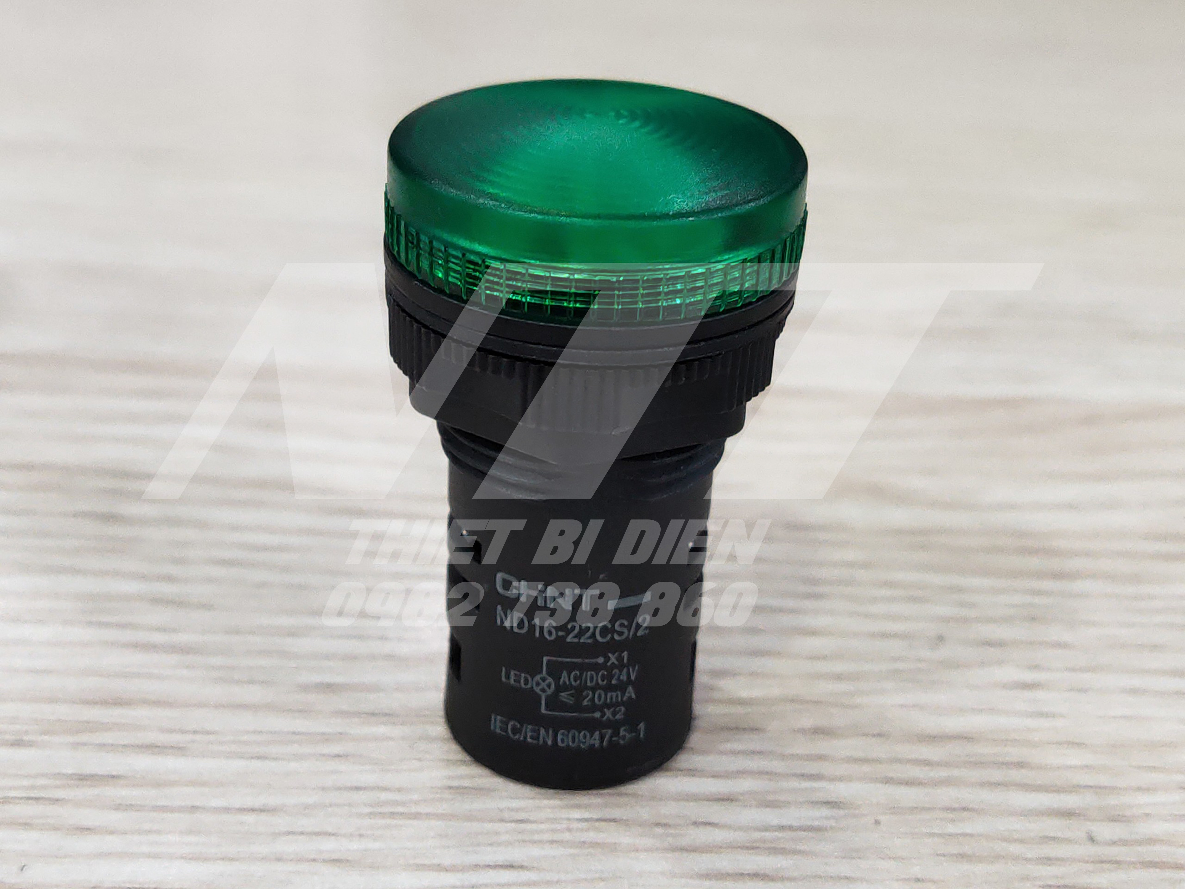 Đèn báo pha 24V phi 22 ND16-22CS/2-24 Chint
