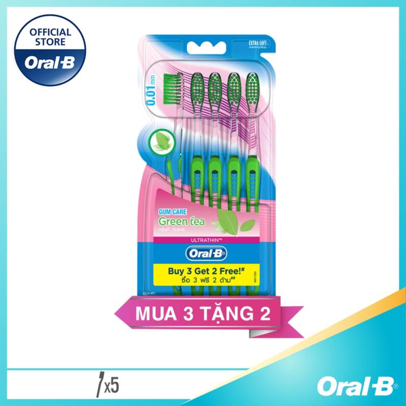 Vỉ 5 Bàn Chải Đánh Răng Oral-B Ultrathin Greentea Toothbrush