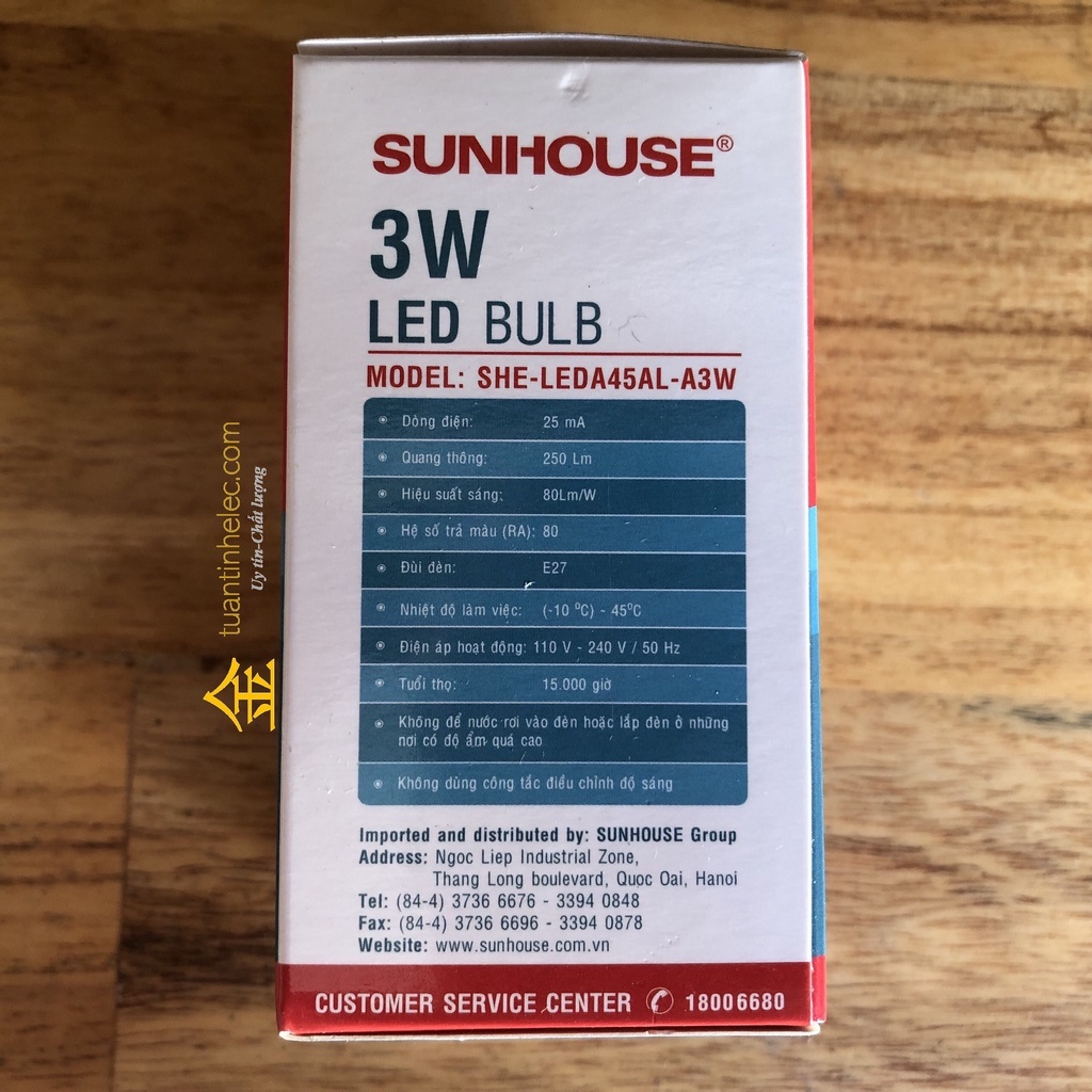 Bóng đèn LED Sunhouse 3W SHE-LEDA45AL-A3W