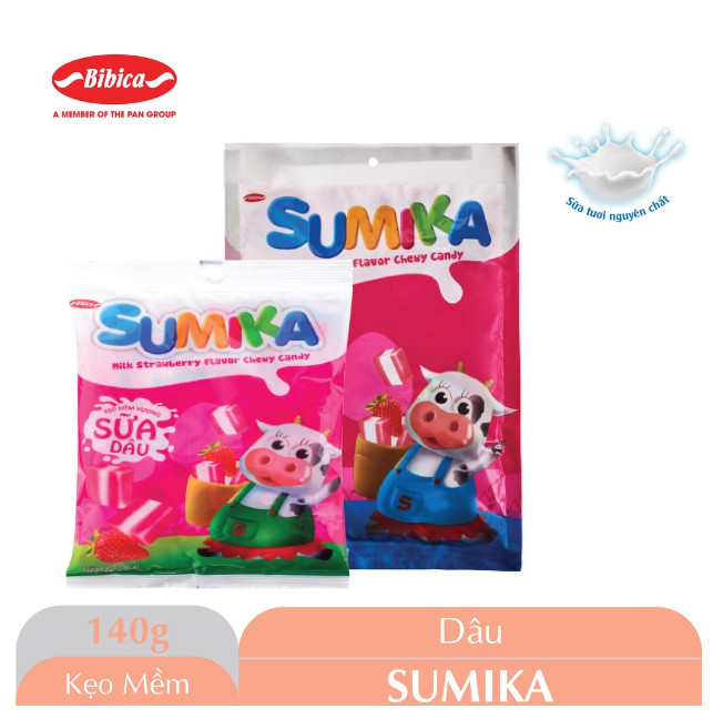 Kẹo sữa bò Sumika vị (sữa; socola; dâu) - ( túi 70g; túi 140g) - Bibica