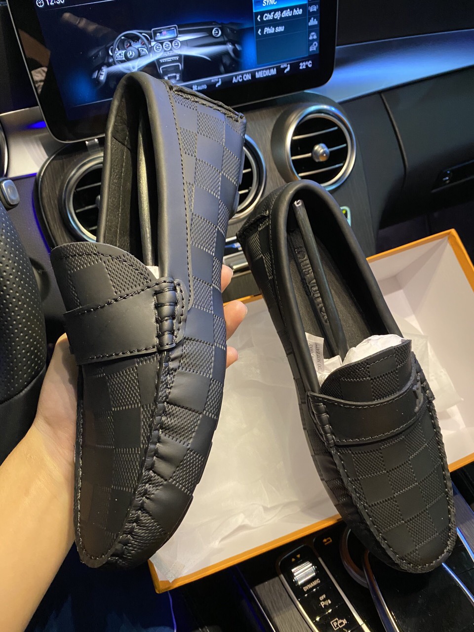 [Yêu thích❣️] Giày lười nam 𝕃𝕍 ô dập sɪêᴜ ᴄấᴘ fullbox