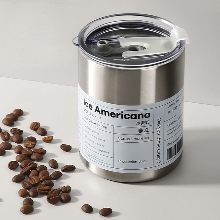 Cốc Giữ Nhiệt Iced Americano Hiệu Quả 6H Bình Giữ Nhiệt Inox 304 Ly Giữ Nhiệt Coffee Có Ống Hút Capuchino 300ML/600ML HL069 - HL070