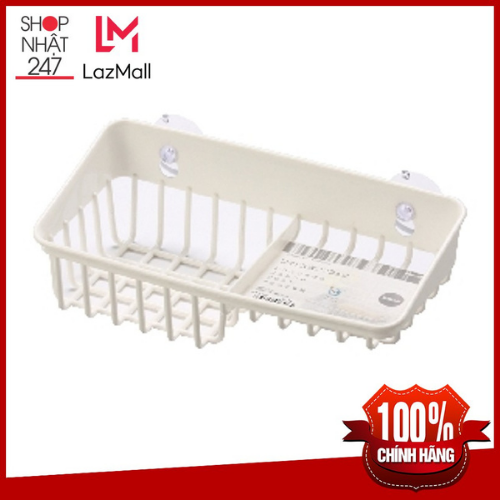 Giá để giẻ rửa bát 2 ngăn dạng lưới màu trắng nội địa Nhật Bản