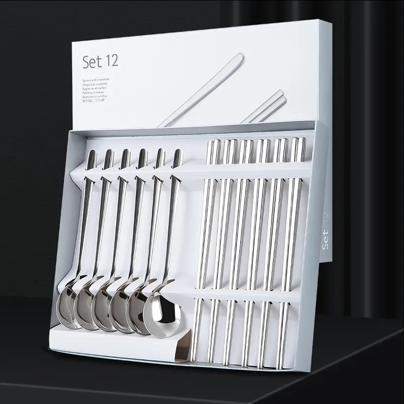 HỘP 12 Bộ Thìa Đũa Inox 304