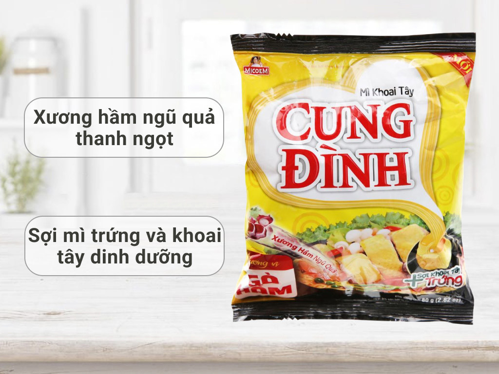 Mì khoai tây Cung Đình gà hầm (5 gói 80g)