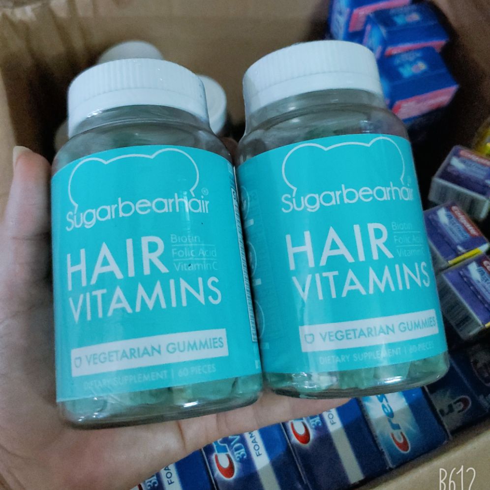 Kẹo gấu dẻo siêu mọc tóc SugarBear Hair Vitamins của Mỹ 60 viên 