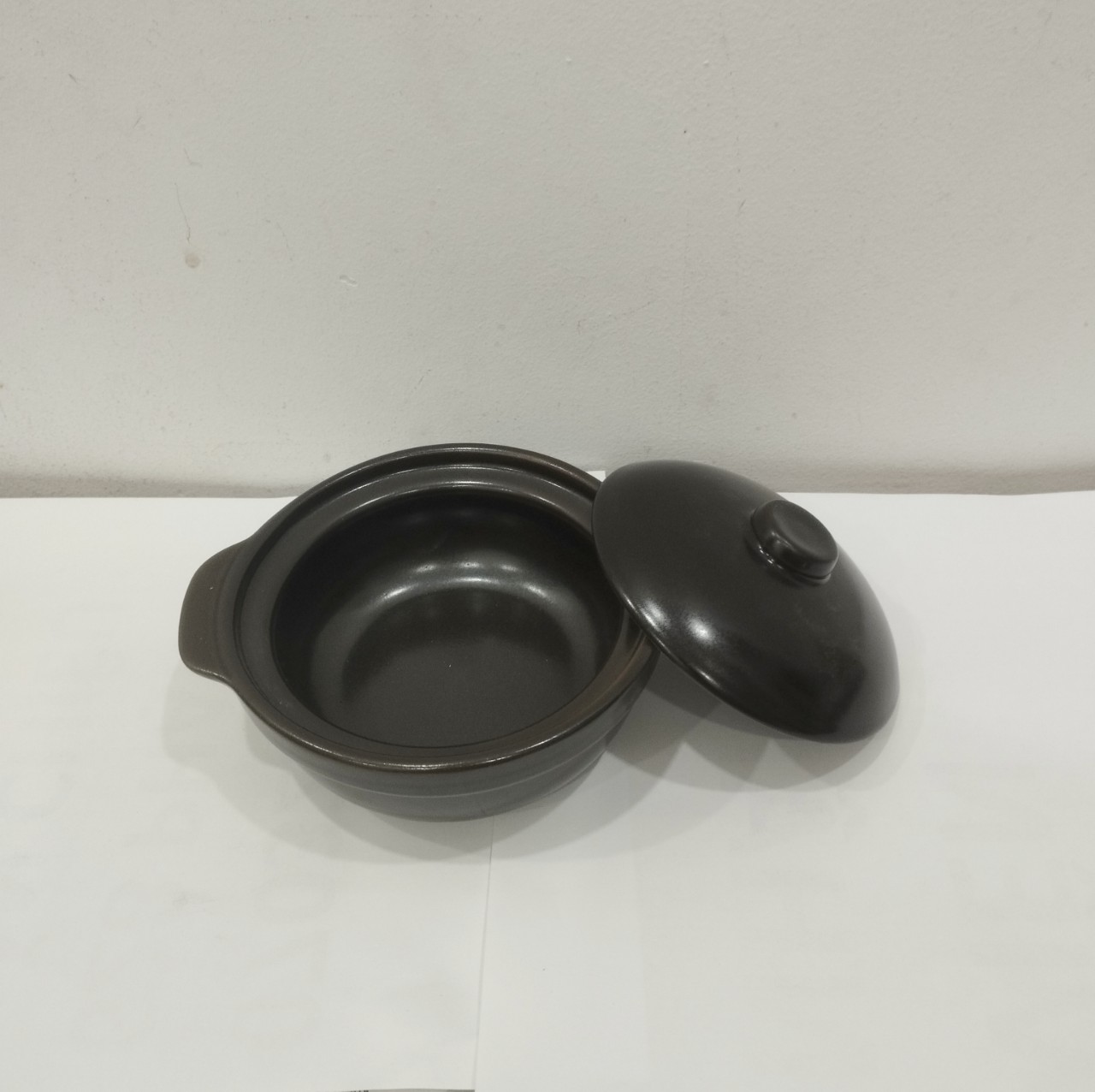 Nồi đất đỉnh cạn 5 inch nắp đất - nồi kho quet (14.5cm x 12cm x 4cm)