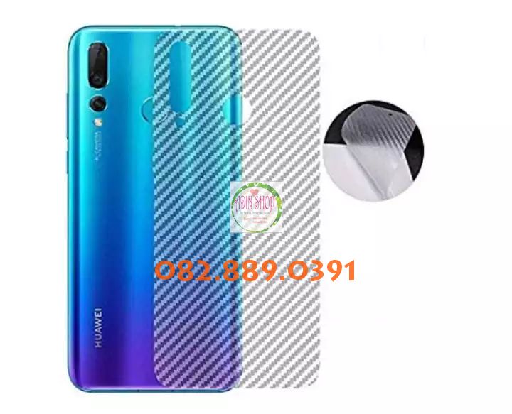 [HCM]Miếng dán mặt lưng skin carbon Huawei Y9 2019/ Y9 Prime 2019/ Y9s trong 3D đen