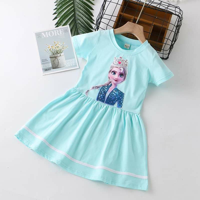 Đầm elsa đính cườm cho bé gái