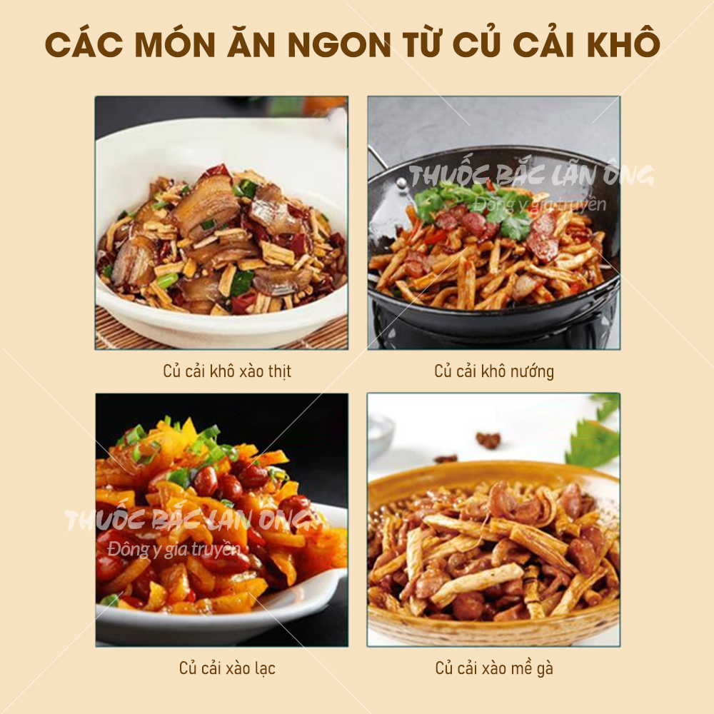 Củ cải khô 500g ( Hàng loại 1, thơm, giòn, ngọt) - Lãn Ông