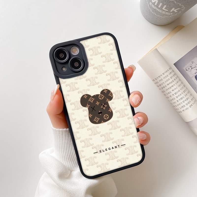 Ốp Lưng IP Canh Vuông Bảo Vệ Camera In Hình [Bear]_Siêu Hot
