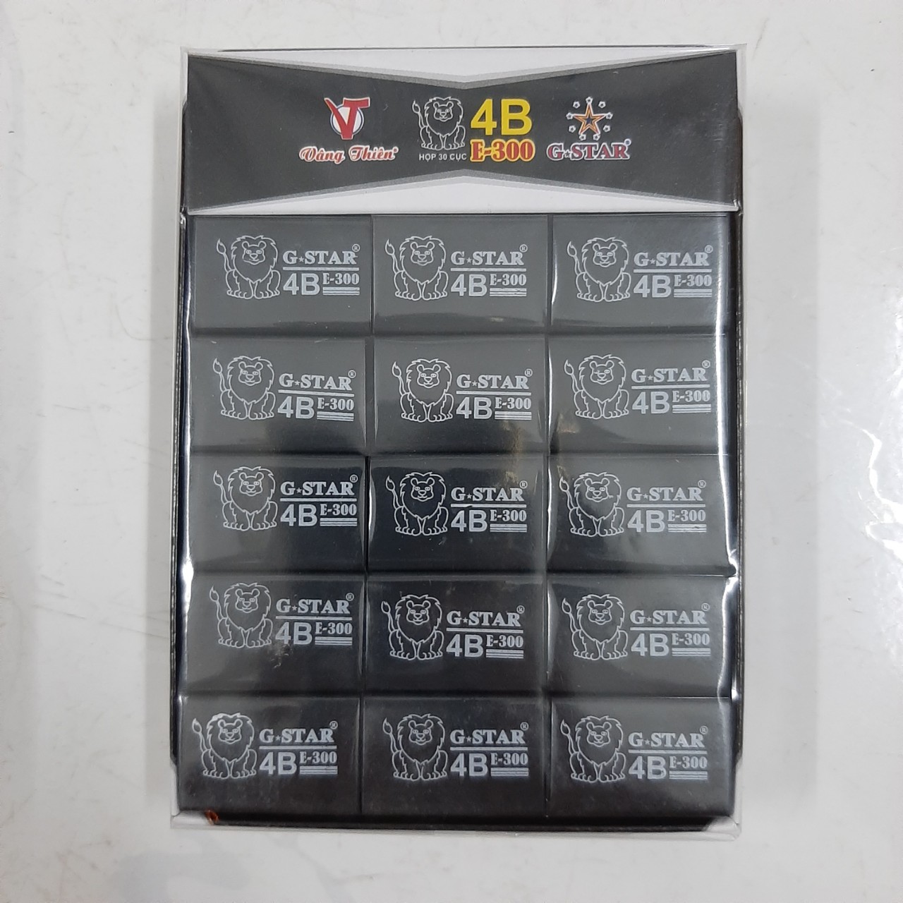 Hộp 30 cục gôm (tẩy) màu đen E300/E400 G-star (30 viên/hộp)