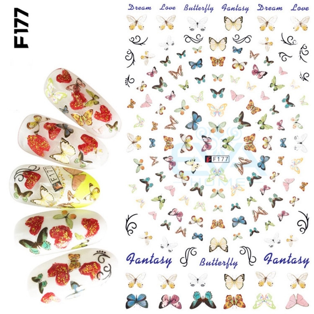 Sticker Dán Móng Bướm 3D