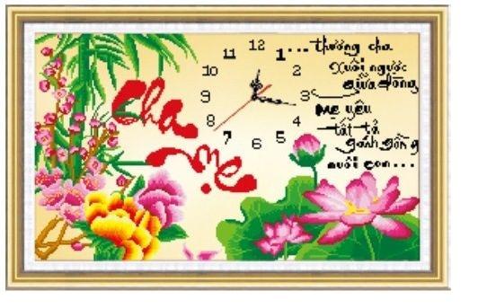 Tranh chấm đá 5D - Chữ Cha mẹ 118