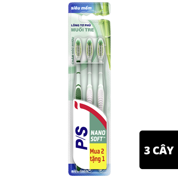 [Siêu thị WinMart] -Bộ 3 bàn chải P/S muối tre chăm sóc nướu