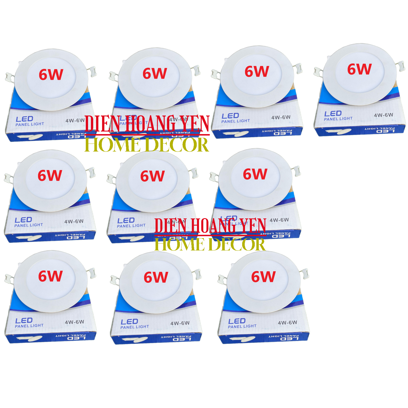 10 ĐÈN LED ÂM TRẦN 6W TRÒN siêu mỏng khoét lỗ 100mm