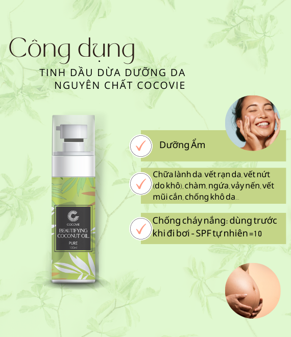 [HCM]DẦU DỪA DƯỠNG THỂ HỮU CƠ COCOVIE 100ML