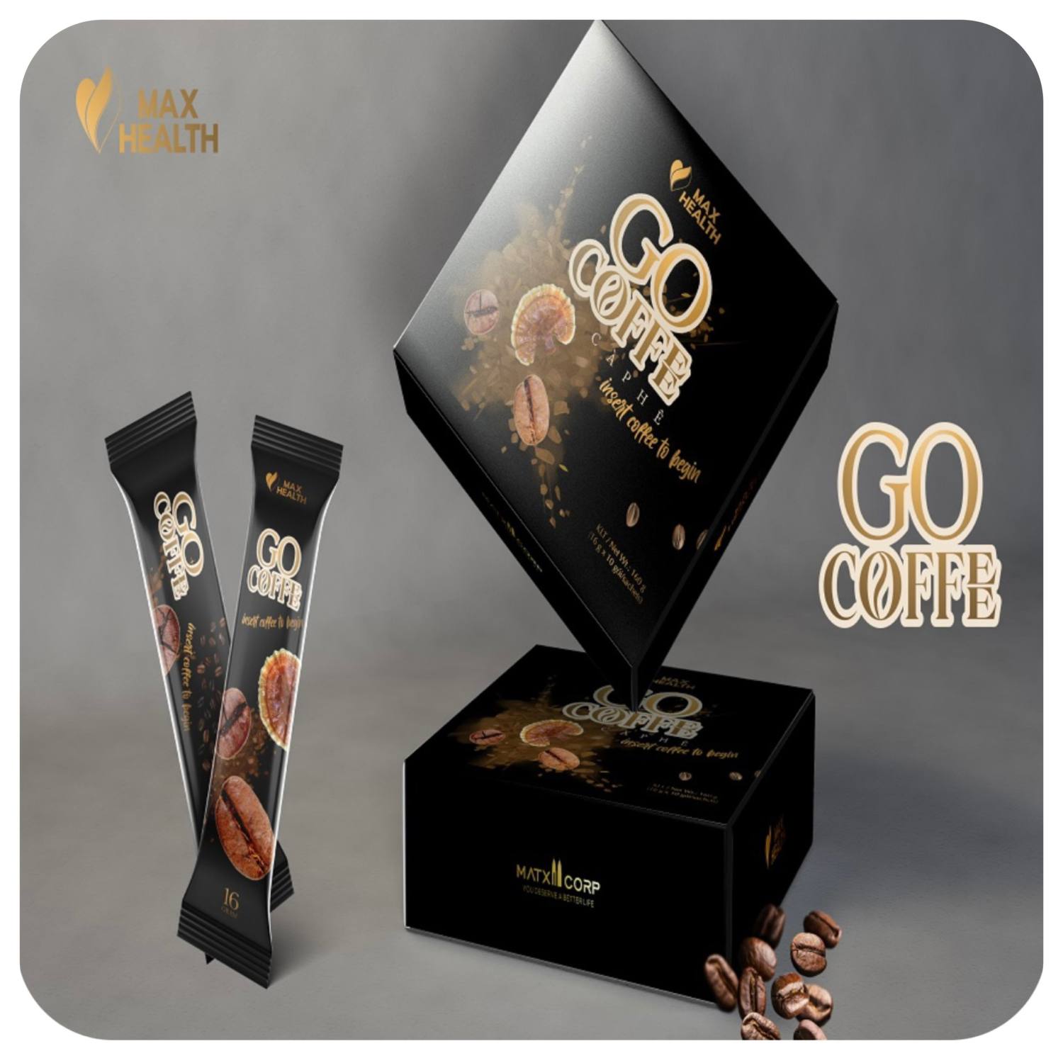Cà phê giảm cân go coffee matxi corp hộp 12 gói