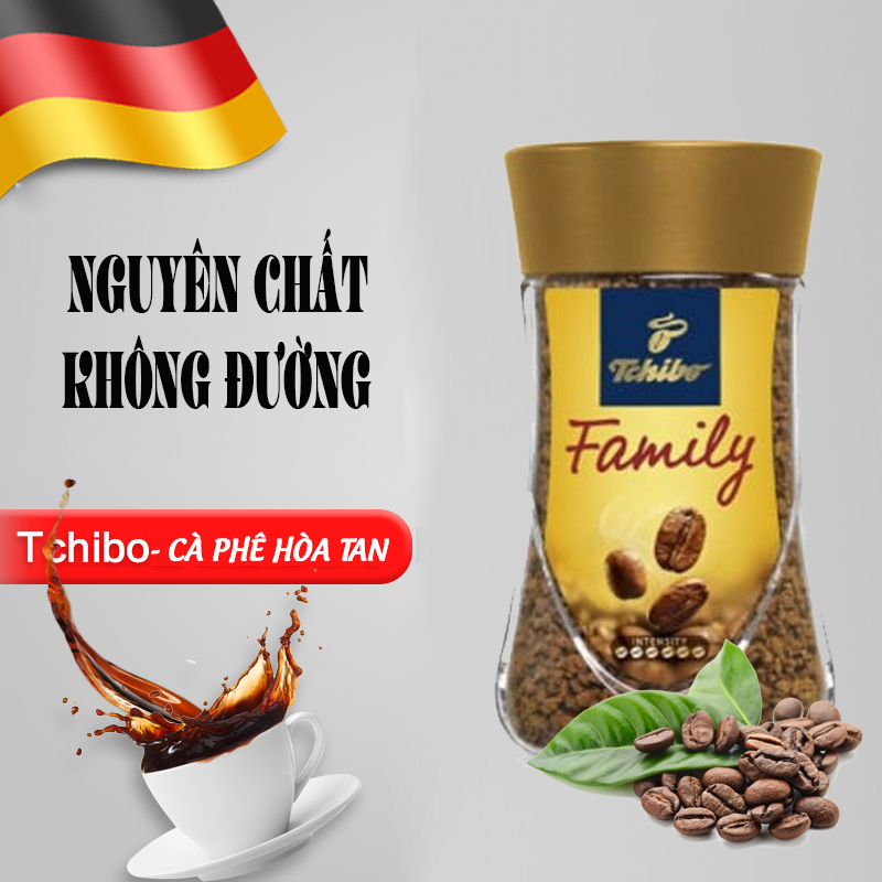 Cà phê hòa tan TCHIBO CAFÉ - Family -100- hạt cà phê Robusta- Hương vị đậm đà phù hợp với người Việt- 200g