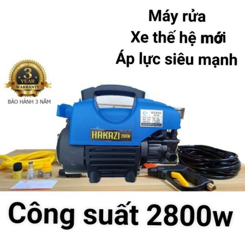 máy rửa xe áp lực cao - Máy rửa xe mini - Máy rửa xe gia đình-2800W - cảm ứng từ - lõi đồng ( bảo hành 3 năm 1 đổi 1