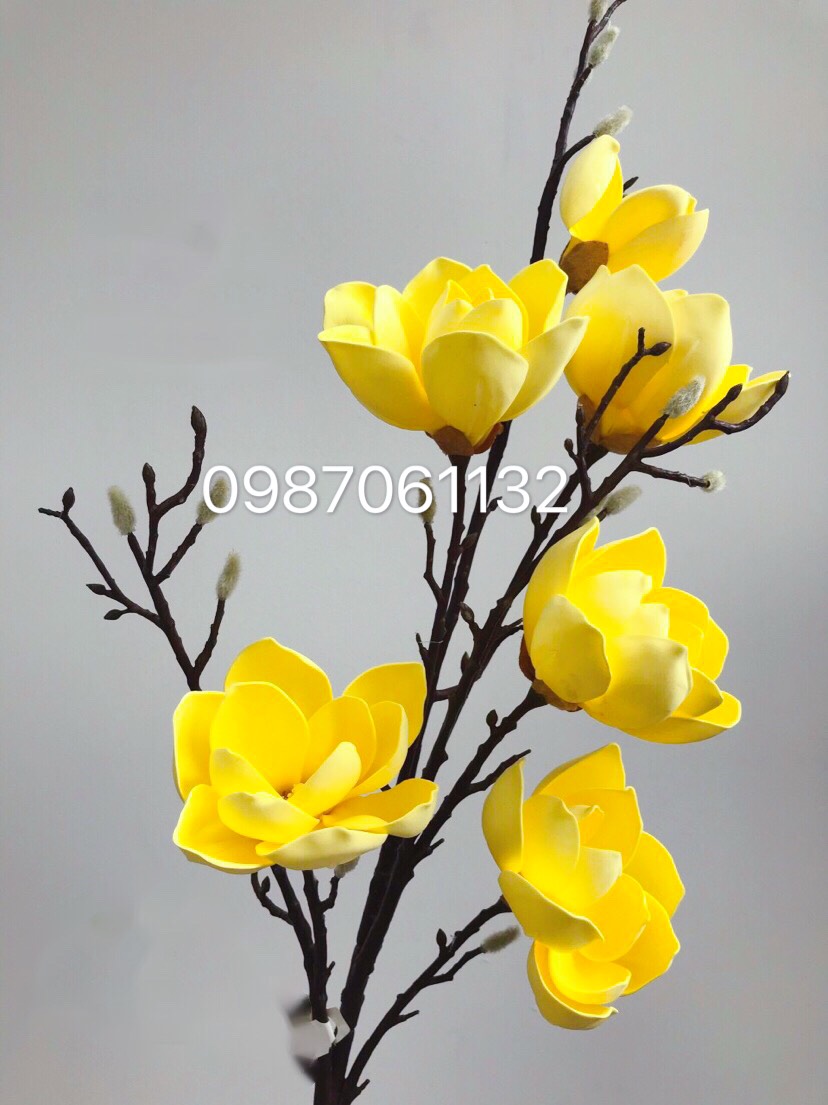 Hoa mộc lan xốp 6 bông, cao 1m3
