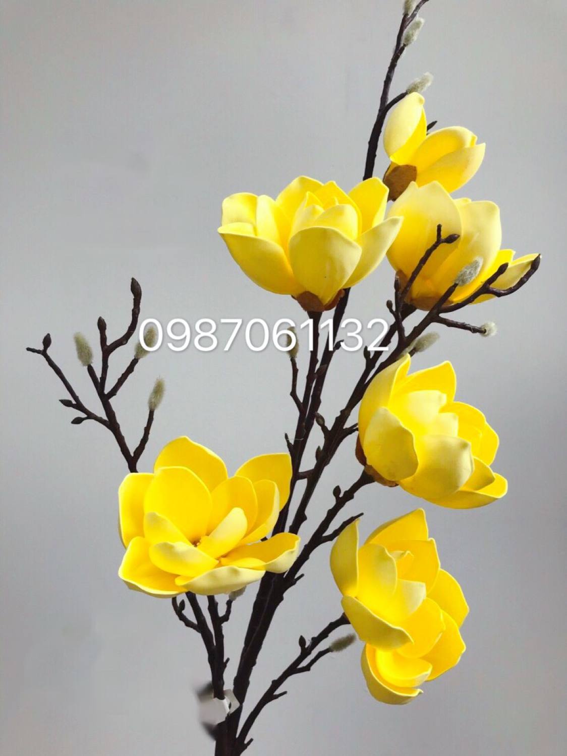 Hoa mộc lan xốp 6 bông, cao 1m3