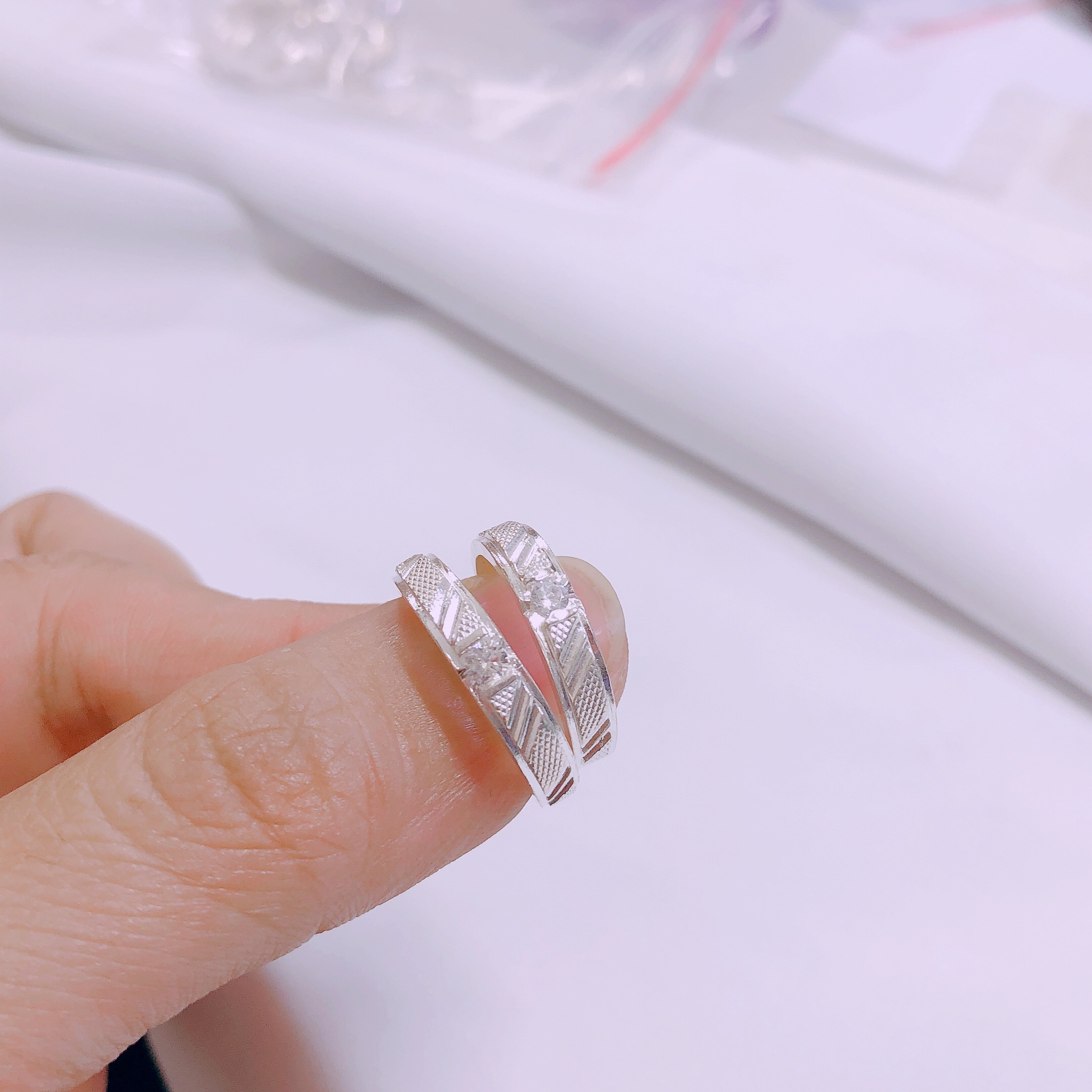 Nhẫn Đôi Bạc Thật Nhẫn Cặp JQN Chất Liệu Bạc Ta D10